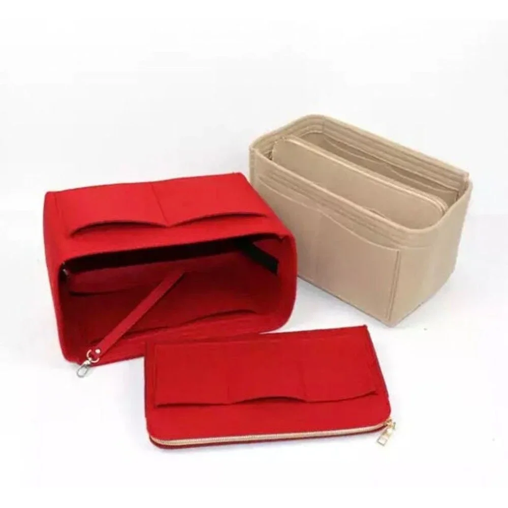 Wool Felt Handbag Organizer Set, 12-Pocket Purse Insert